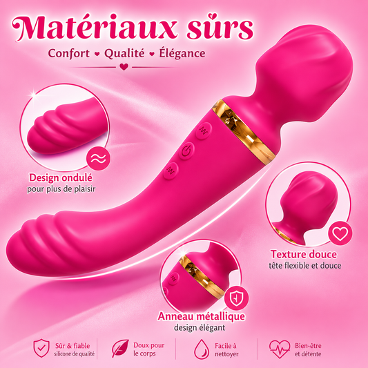 💆♀️ جهاز مساج لاسلكي برأس مزدوج — 8 سرعات و شحن USB ⚡ Wand Massager